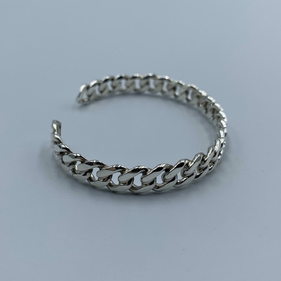 925 Sterling Silver Solid Cuban Bangle - Picture 4 of 4